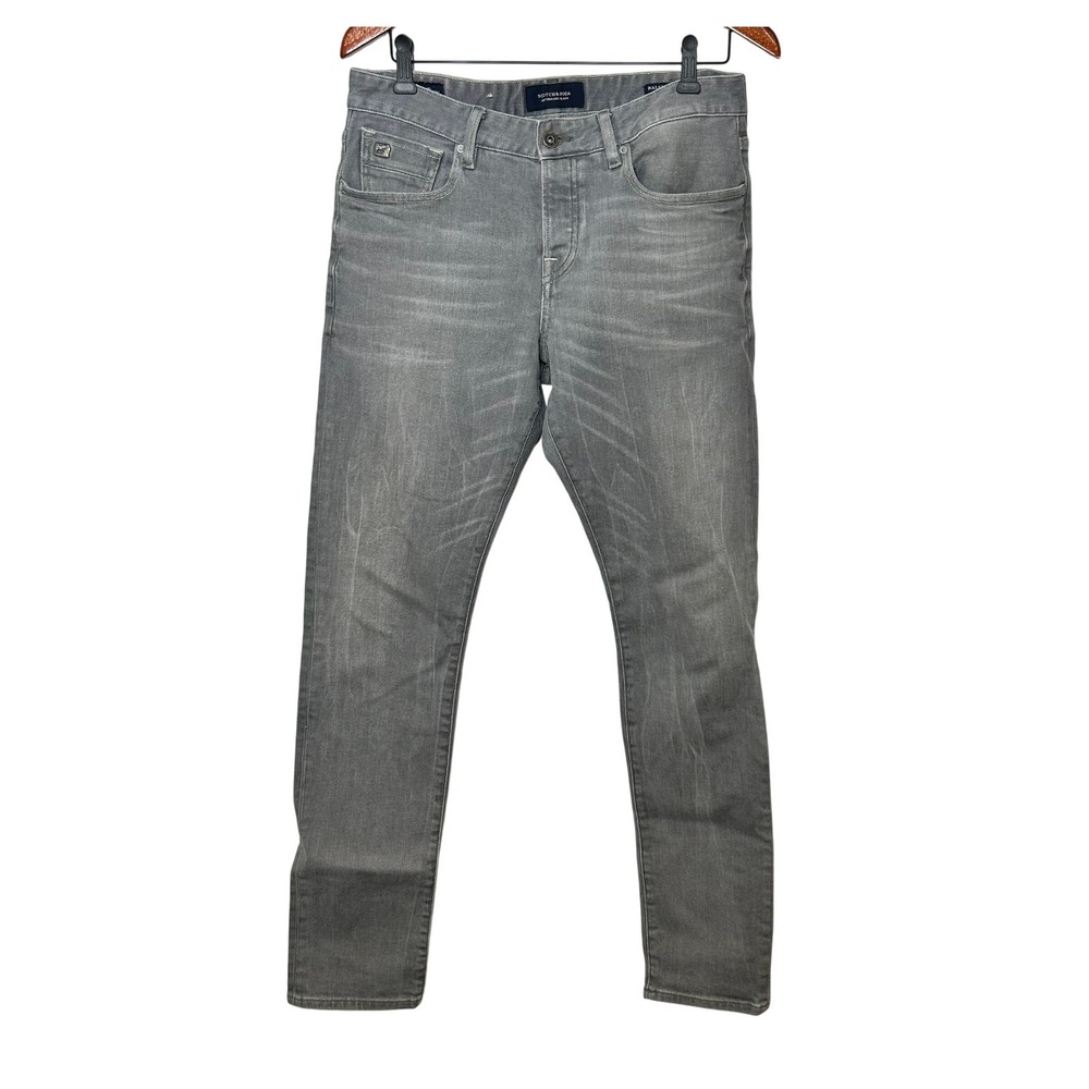 Scotch & Soda Amsterdams Blauw Ralston Slim Fit Grey Jeans Mens 31x34 Button Fly